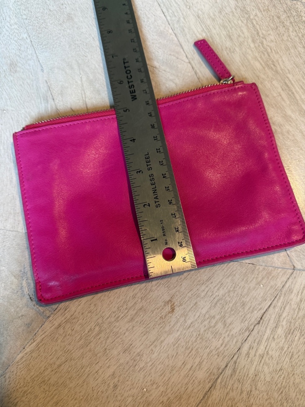 RUSSELL+HAZEL Leather Pouch in Fuscia Pink - Picture 7 of 7